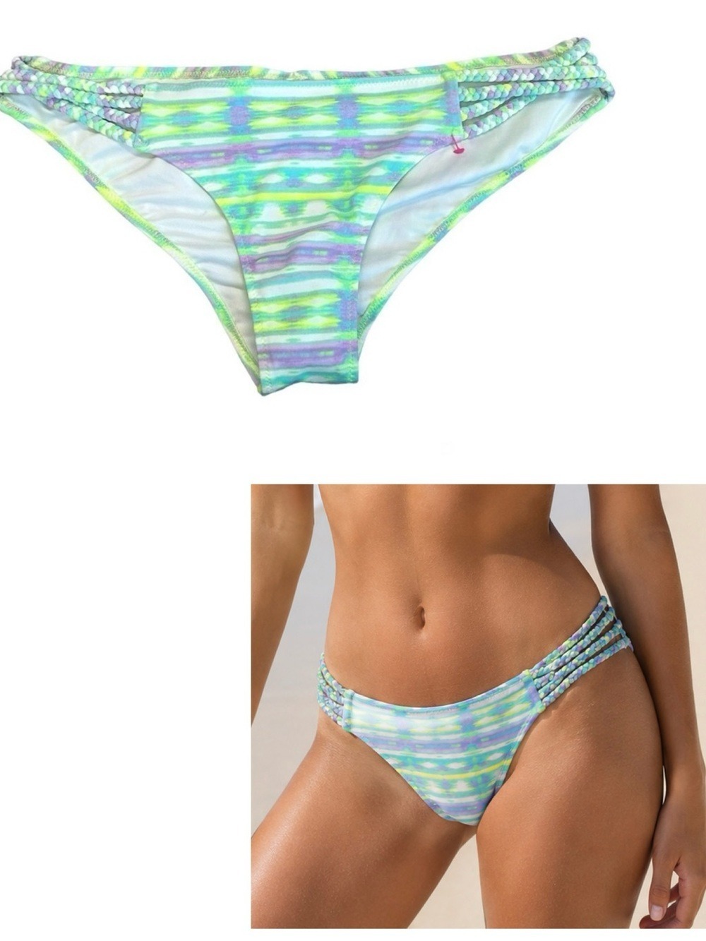 VICTORIA’S Secret neon yellow blue green purple hipster bikini bottoms Sz M NWOT